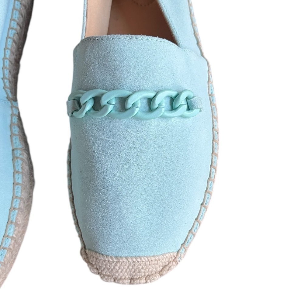 Talbots Women’s Hadley Chained Suede Espadrilles Size 8.5 Platform Mint Green - Picture 5 of 7